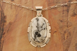 American Indian Jewelry White Buffalo Turquoise Pendant